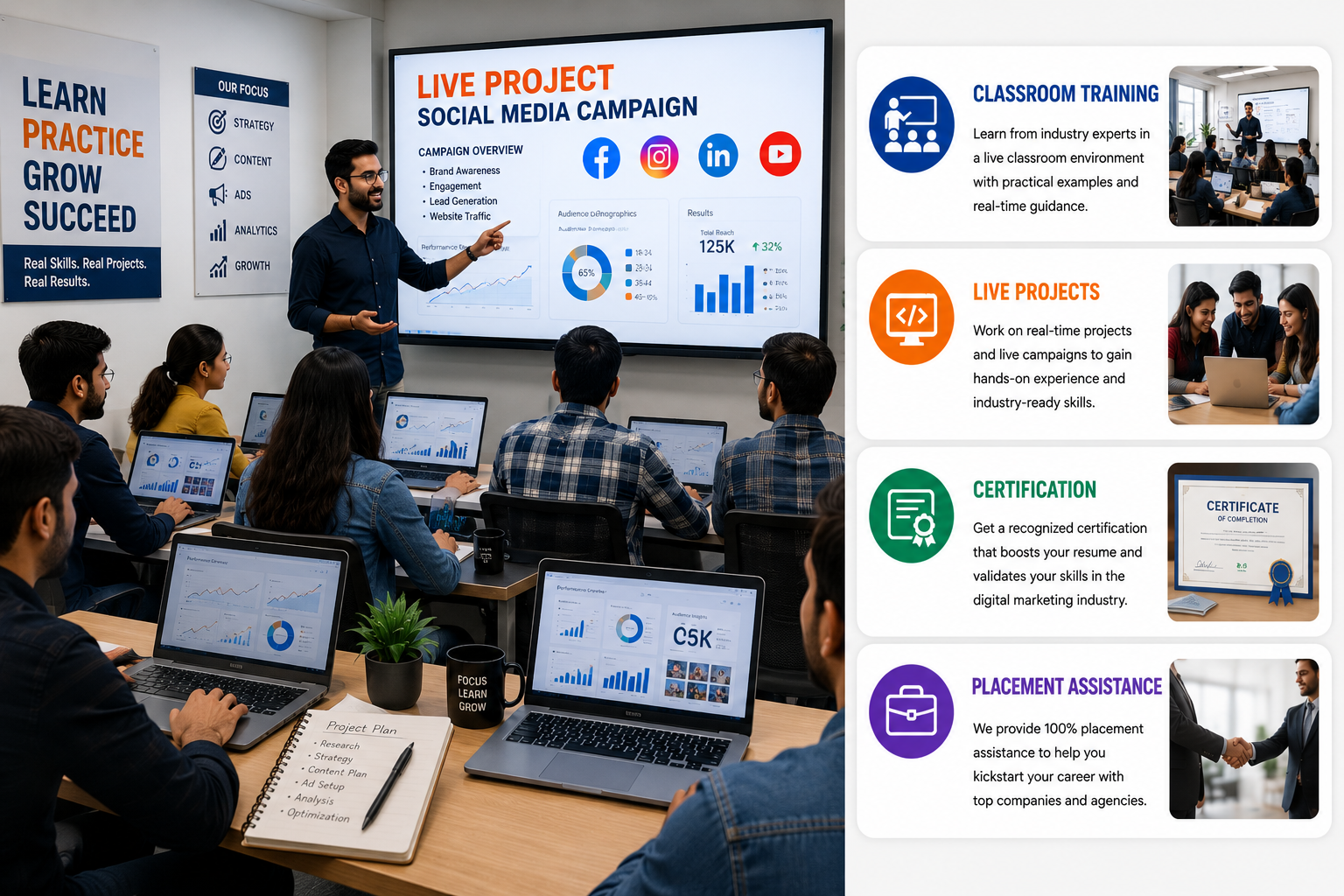 social media marketing wih live projects